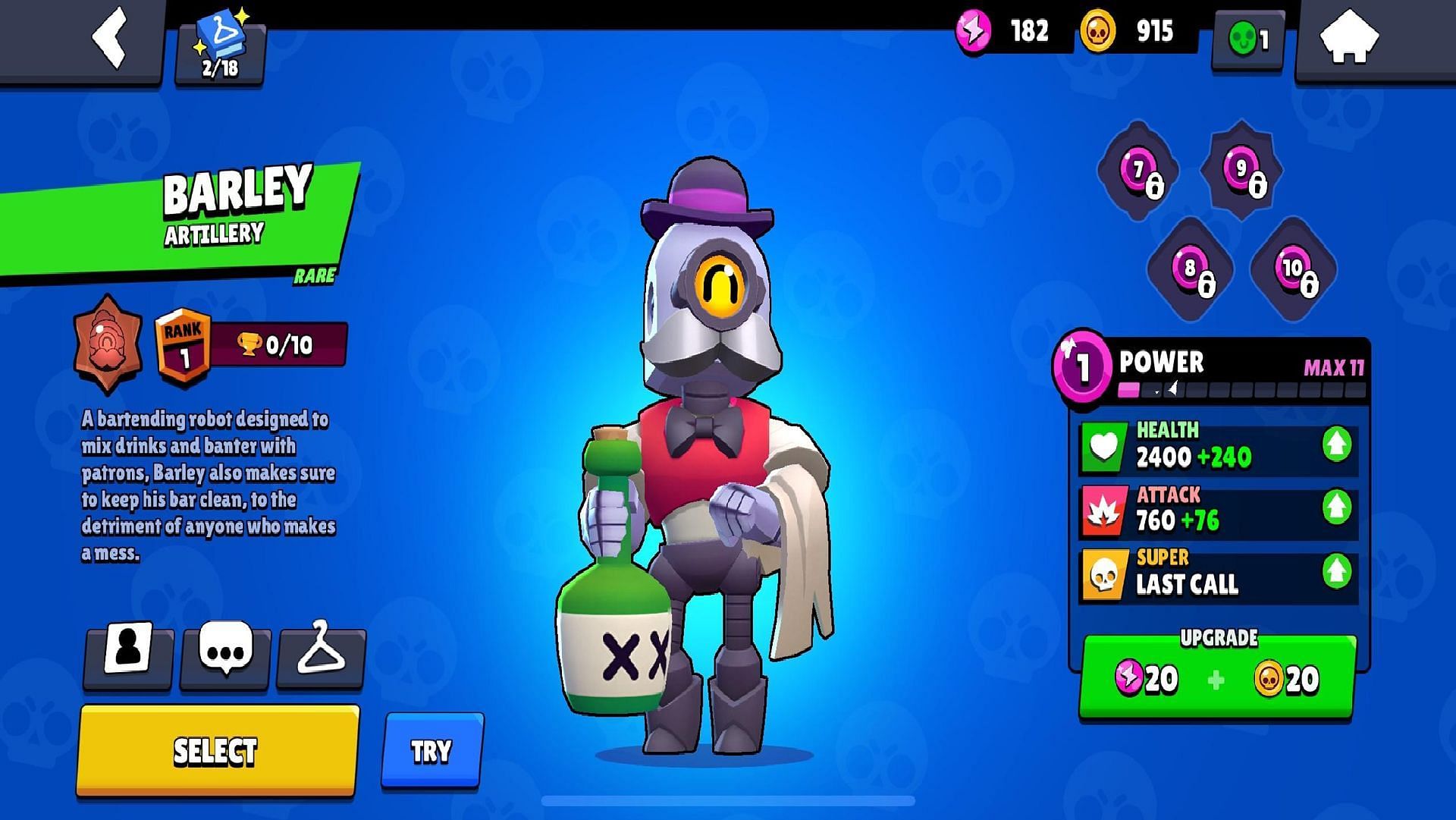 Barley's throwing ability makes him a perfect pick for the Triple Dribble map (Image via Supercell)